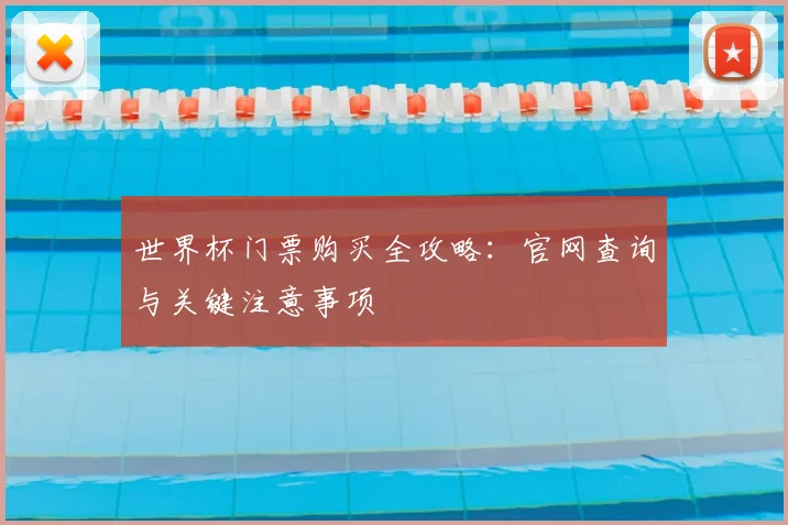 世界杯门票购买全攻略:官网查询与关键注意事项
